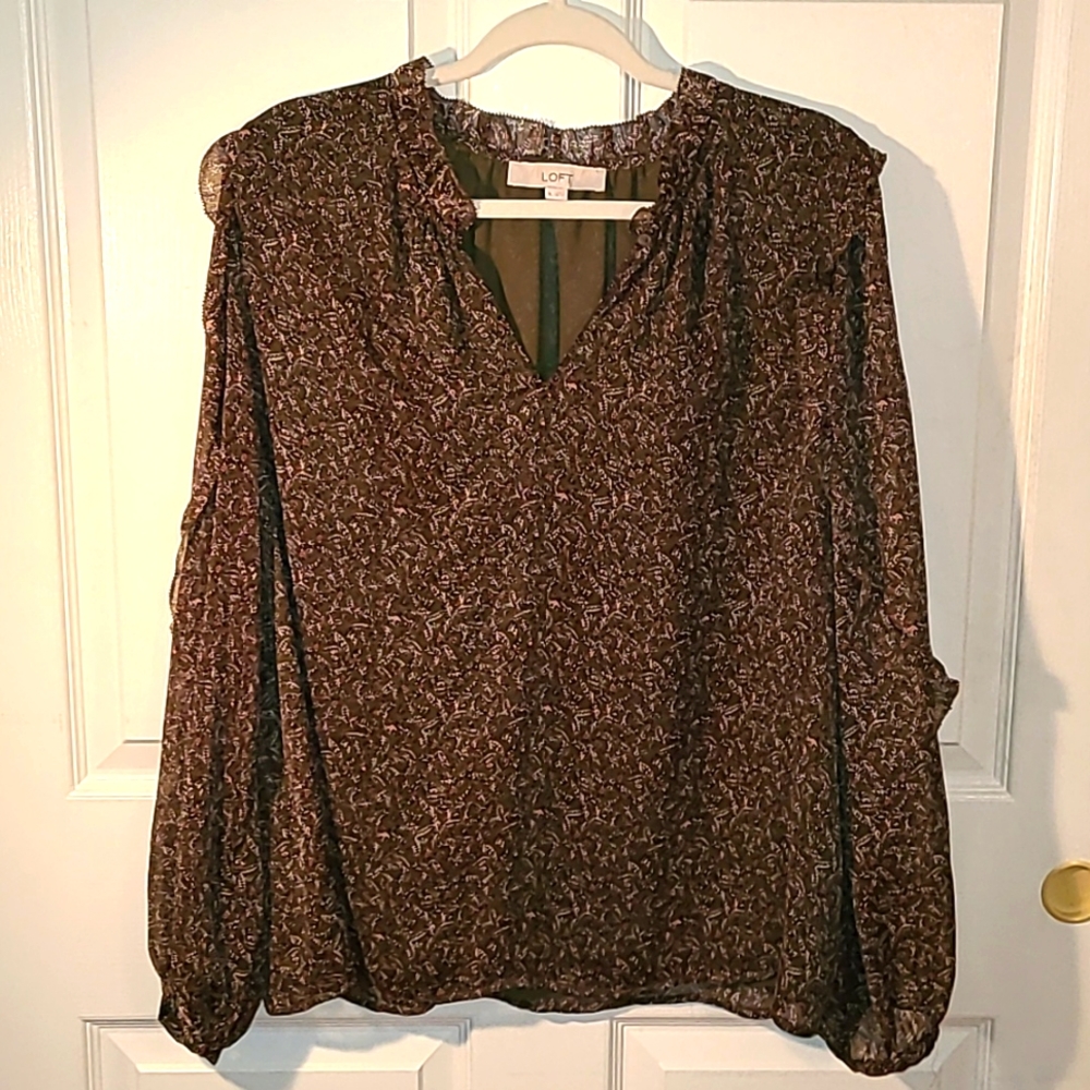 LOFT v-neck peasant blouse